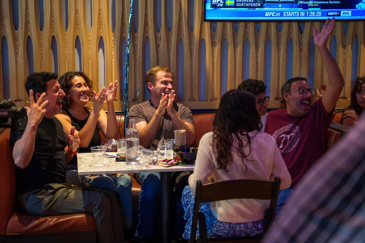 Crowded bar during trivia night